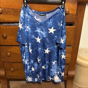 Blue Star Print Women's Top